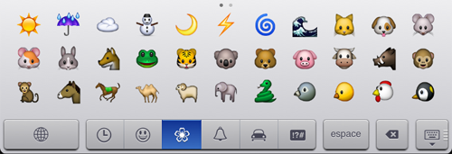 Icones Emoji sur iPhone et iPad