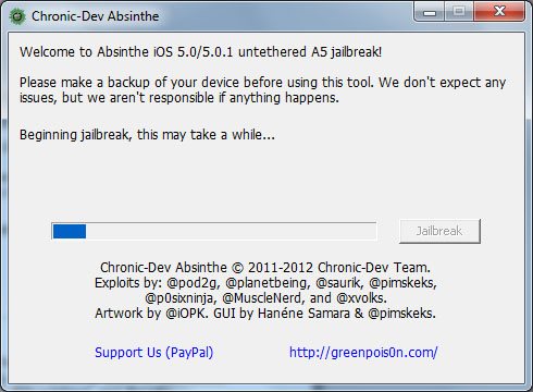 Jailbreak absinthe iPhone 4s iPad 2