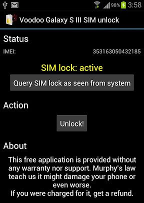 Voodoo Galaxy S III SIM Unlock