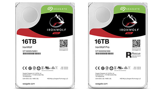 Les disques durs Seagate IronWolf et IronWolf Pro débarquent aussi en  version 16 To !