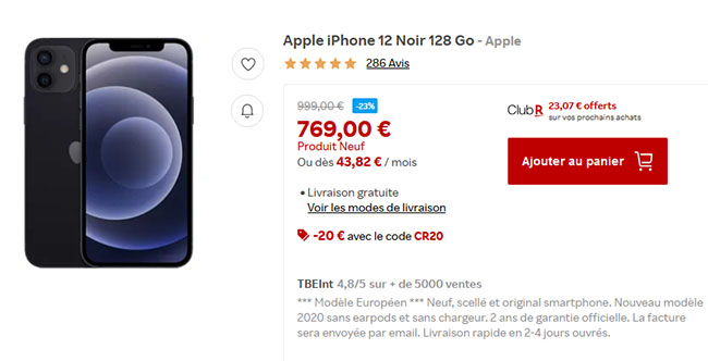 Bon Plan : l'iPhone 12 de 128 Go dégringole à 739€ | Bhmag Bon Plan : l'iPhone 12 de 128 Go dégringole à 739€