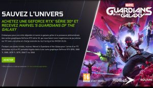  NVIDIA offre Guardians of the Galaxy pour l'achat d'un PC