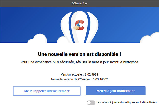  Le programme de nettoyage CCleaner sort en version 6.0.3