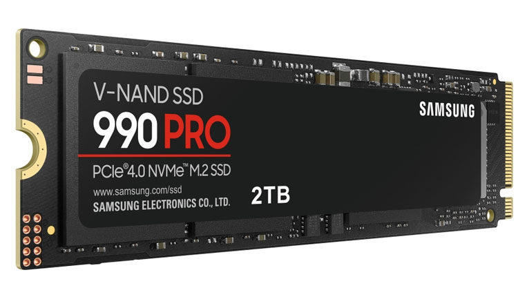 SAMSUNG-Disque dur SSD 990 PRO avec dissipateur thermique, PCIe 4.0, NVMe  M2, SSD 2 To