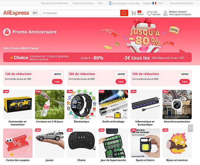  Bon Plan : des promos pour l'anniversaire d'Aliexpress