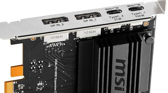  MSI MS-4489 : carte fille avec 2 ports USB 4 et DisplayPort
