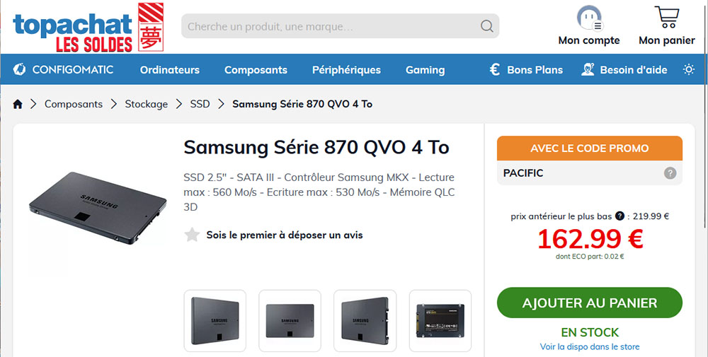 SSD Samsung 870 QVO 4To 