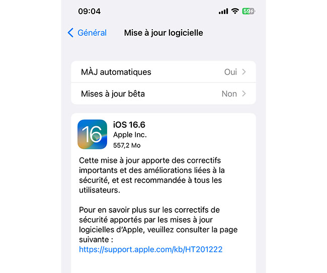 iOS 16.6 et iPadOS 16.6 sont disponibles en téléchargement | Bhmag iOS 16.6 et iPadOS 16.6 sont disponibles en téléchargement
