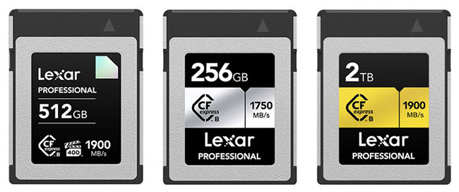 Le plein de nouveautés chez Lexar : cartes mémoires, SSD | Bhmag Lexar CFexpress Diamond, Gold et Silver