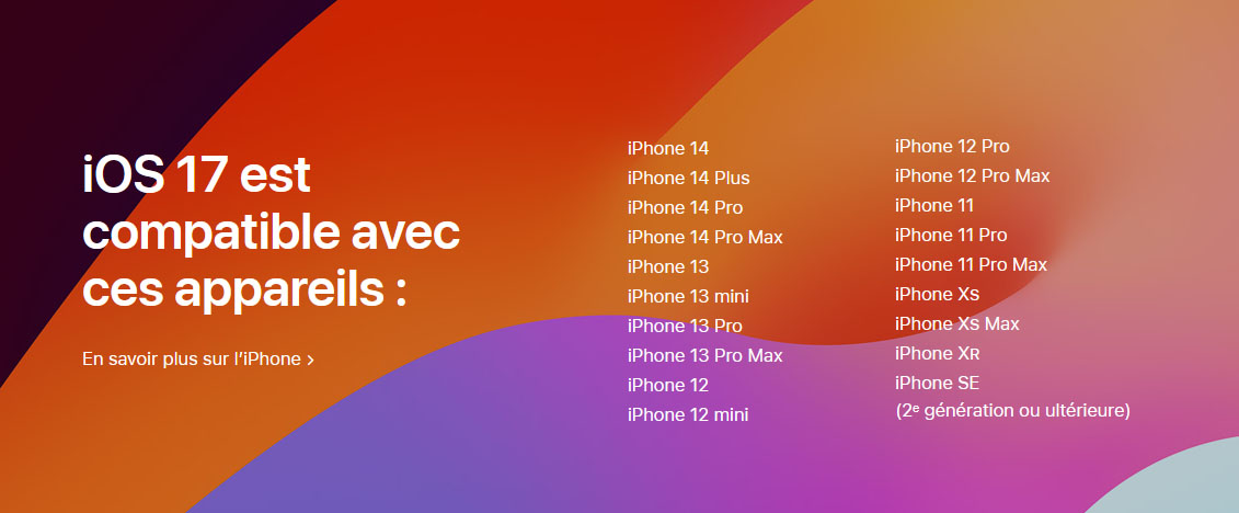 iOS 17 sera disponible aujourd'hui, les appareils supportés | Bhmag iOS 17
