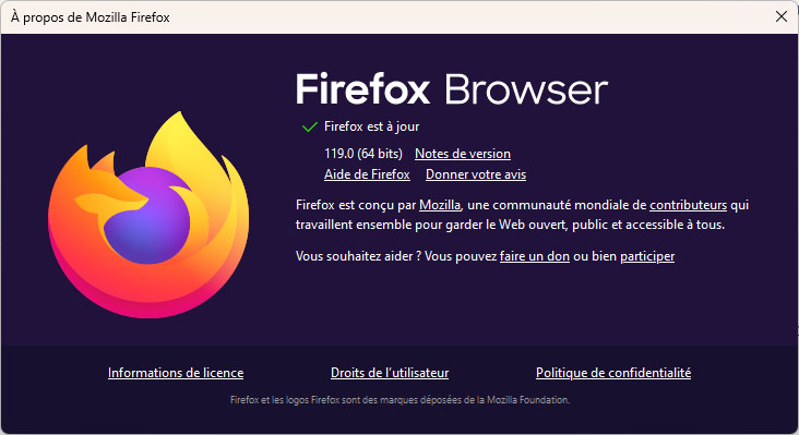  Firefox 119.0 est là avec son gros lot de nouveautés