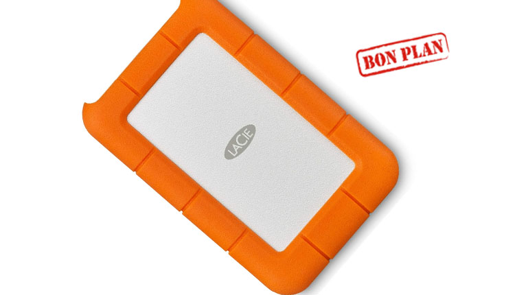 LaCie Rugged USB-C disque dur externe 2 To Orange, Argent sur