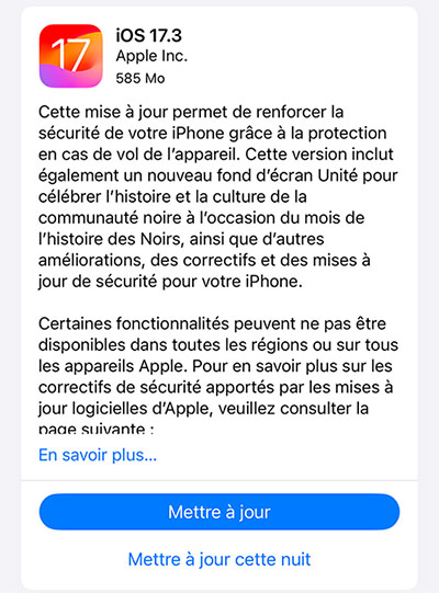 Apple propose la version 17.3 d'iOS et iPadOS | Bhmag Apple propose la version 17.3 d'iOS et iPadOS