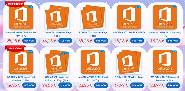  Pour la Saint-Valentin : Office 2021 et Windows 11 dès 10€