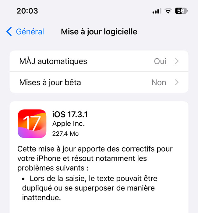 Apple propose en téléchargement iOS et iPadOS 17.3.1 | Bhmag Apple propose en téléchargement iOS et iPadOS 17.3.1