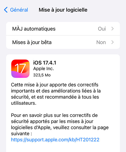 Apple dévoile iOS et iPadOS 17.4.1 | Bhmag Apple dévoile iOS et iPadOS 17.4.1