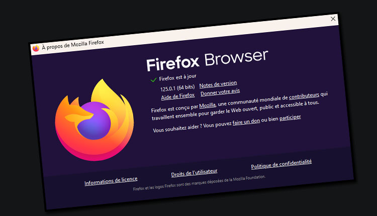 Le navigateur Firefox passe directement à la version 125.0.1
