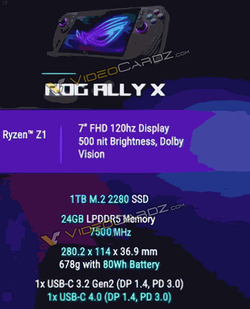 ASUS ROG ALLY X : les spécifications de la console ont fuité | Bhmag ASUS ROG ALLY X : les spécifications de la console ont fuité