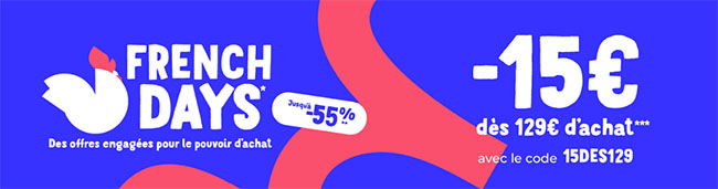 French Days 2024 : obtenez 15€ de réduction chez CDiscount ! | Bhmag French Days 2024 : obtenez 15€ de réduction chez CDiscount !