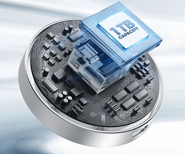 Un SSD portable rond pour augmenter la capacité de l'iPhone | Bhmag Un SSD portable rond pour augmenter la capacité de l'iPhone