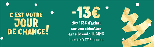  Pour ce vendredi 13, obtenez 13€ de réducsur CDiscount !