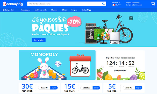 Bon Plan : Geekbuying et Aliexpress font le plein de codes promos pour Pâques ! | Bhmag | Bhmag  Bon Plan : Geekbuying et Aliexpress font le plein de codes promos pour Pâques ! | Bhmag