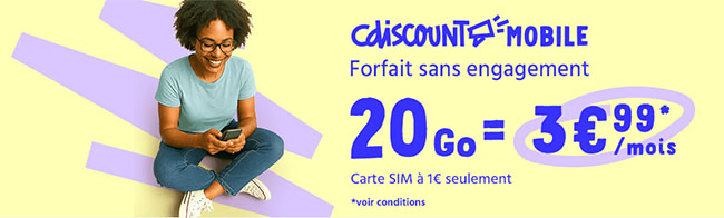 Forfait 4G 20 Go de DATA à 3,99€ chez CDiscount Mobile | Bhmag Forfait 4G 20 Go de DATA à 3,99€ chez CDiscount Mobile