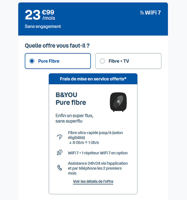  Black Friday : B&You Pure Fibre à 23,99€ et frais offerts