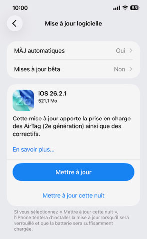 La version 26.2.1 d'iOS prend déjà en charge les AirTag 2 | Bhmag La version 26.2.1 d'iOS prend déjà en charge les AirTag 2