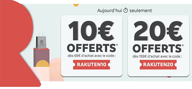  Pour profiter des soldes, Rakuten offre deux codes promos
