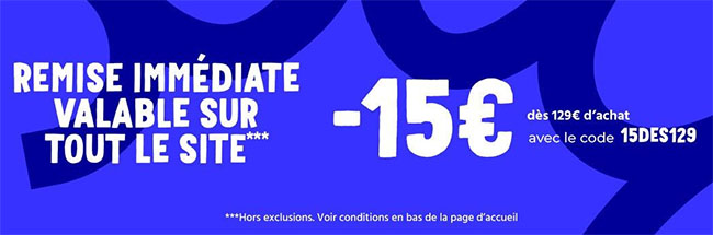  Profitez de 15€ de réduction sur vos achats sur CDiscount