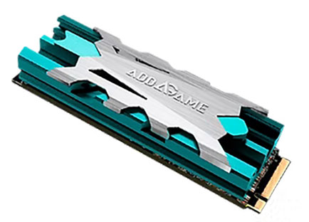 RAM memory module with teal cooling fins/sink and gold connector edge. Addlink lance le SSD G57 qui offre un débit de 14.000 Mo/s