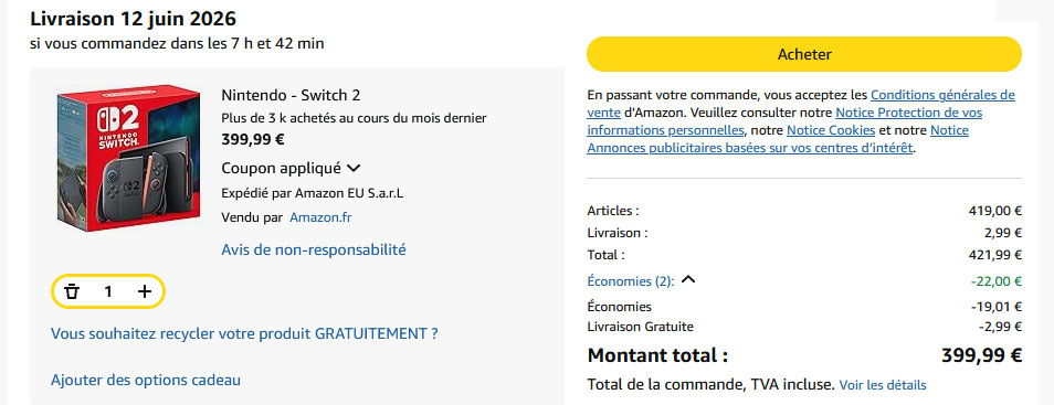 Bon Plan : la Nintendo Switch 2 voit son prix chuter à 399€ | Bhmag Bon Plan : la Nintendo Switch 2 voit son prix chuter à 399€